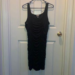 Black Ribbed Mini Dress From Dots